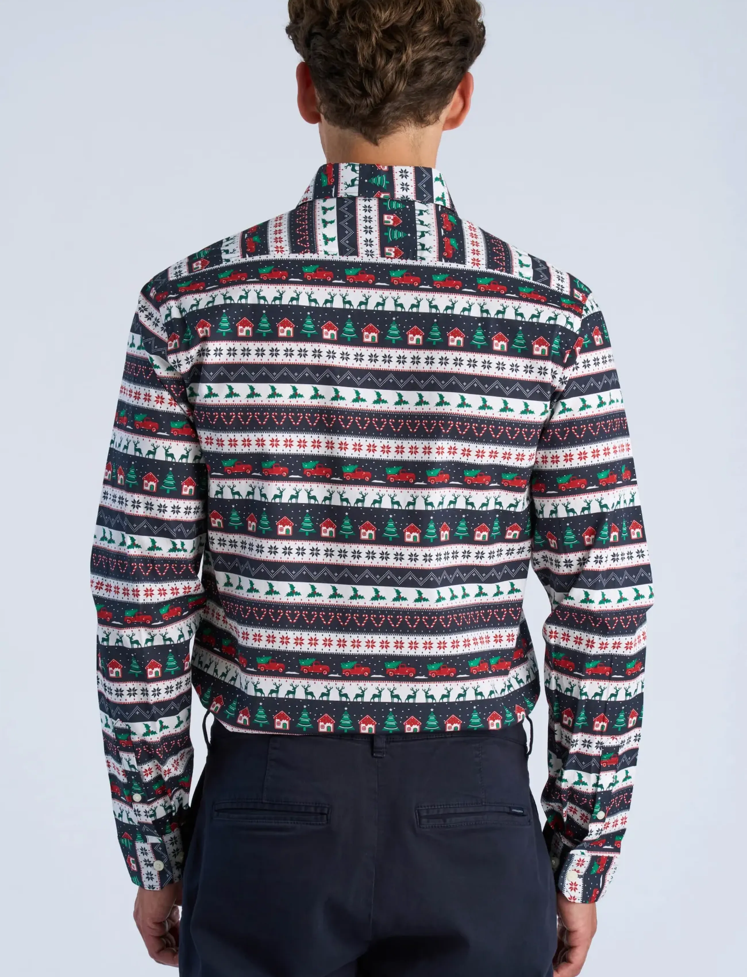 Lindbergh Aop Christmas Shirt L/S skjortor & blusar herr – bild 4