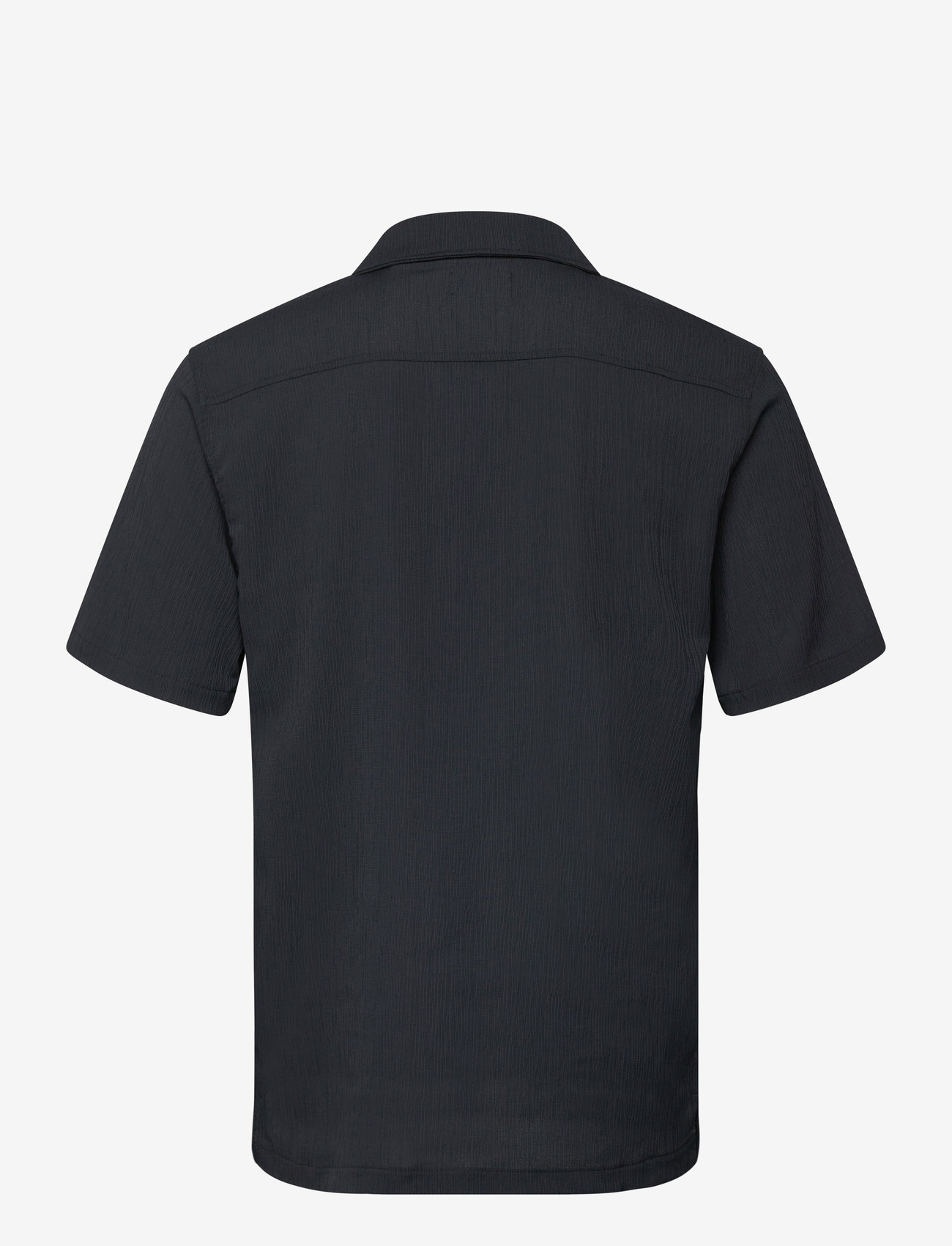 Lindbergh - Plissé S/S resort shirt - kurzarmhemden - black - 2