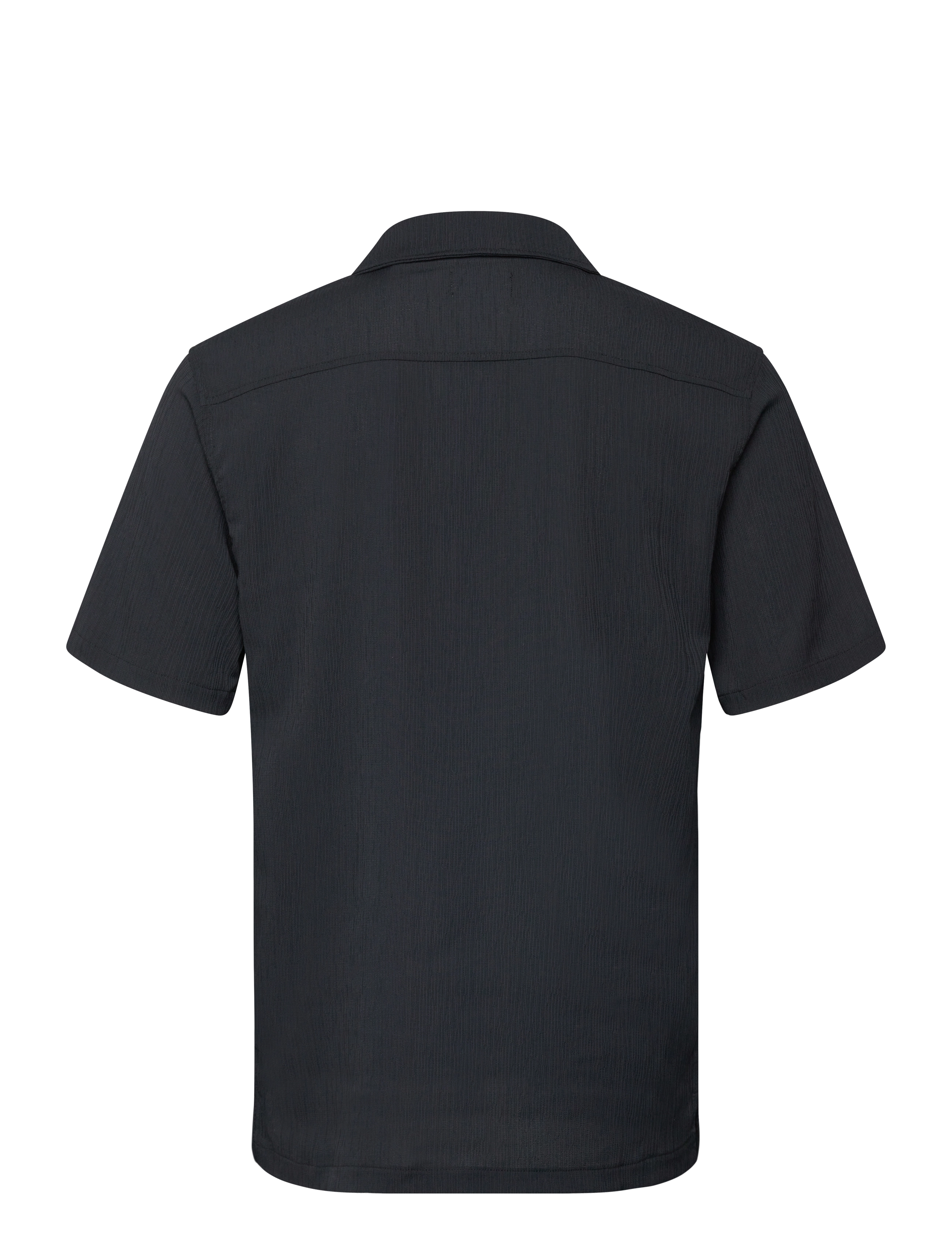 Lindbergh - Plissé S/S resort shirt - casual skjortor - black - 2