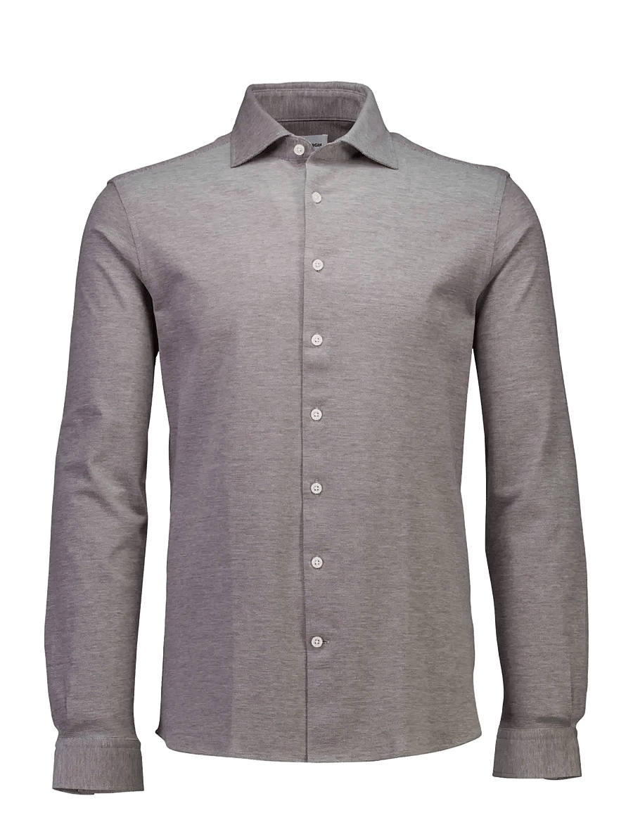 Lindbergh - Knitted dress shirt L/S - formelle hemden - brown - 1