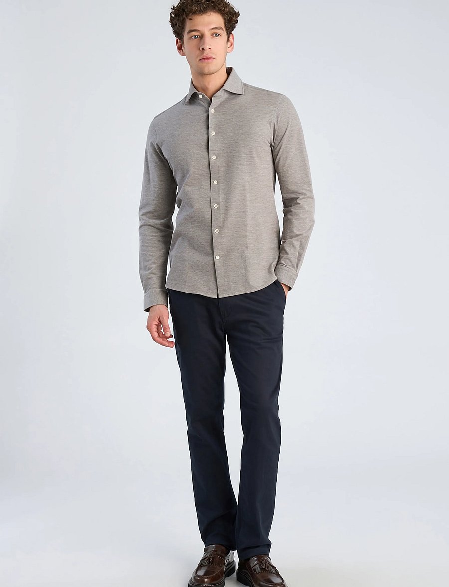 Lindbergh - Knitted dress shirt L/S - formelle hemden - brown - 0
