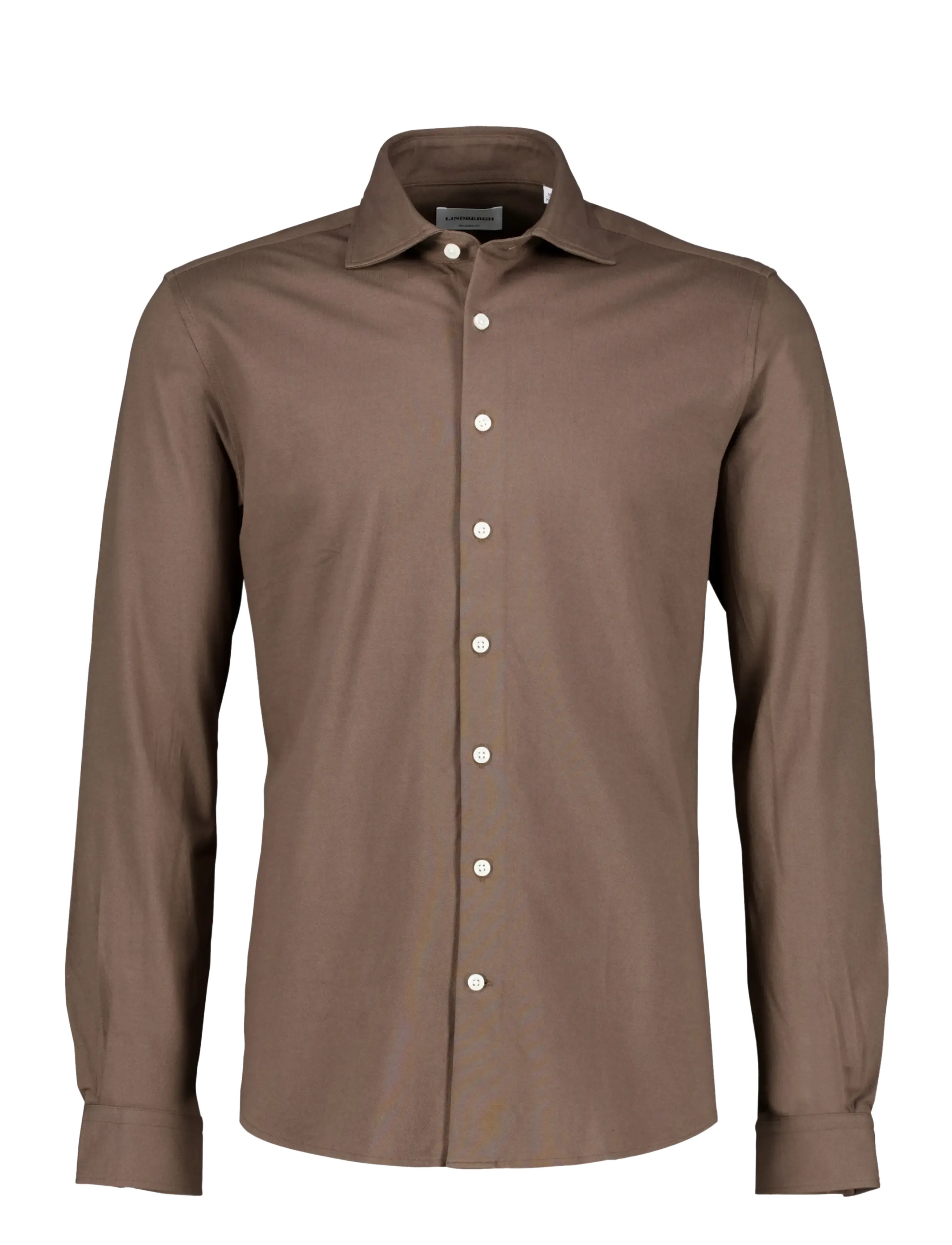 Lindbergh Knitted dress shirt L/S - Särgid - DK BROWN / brown