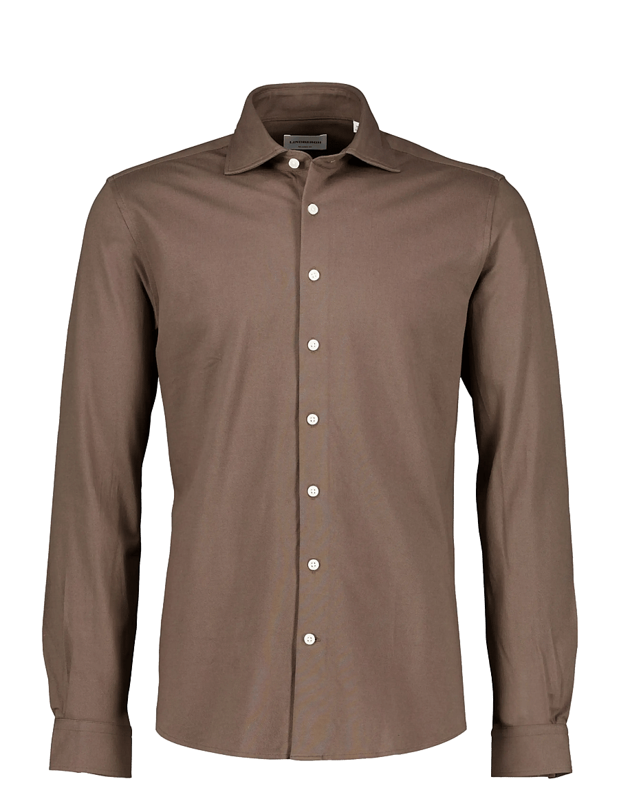 Lindbergh - Knitted dress shirt L/S - formelle hemden - dk brown - 0