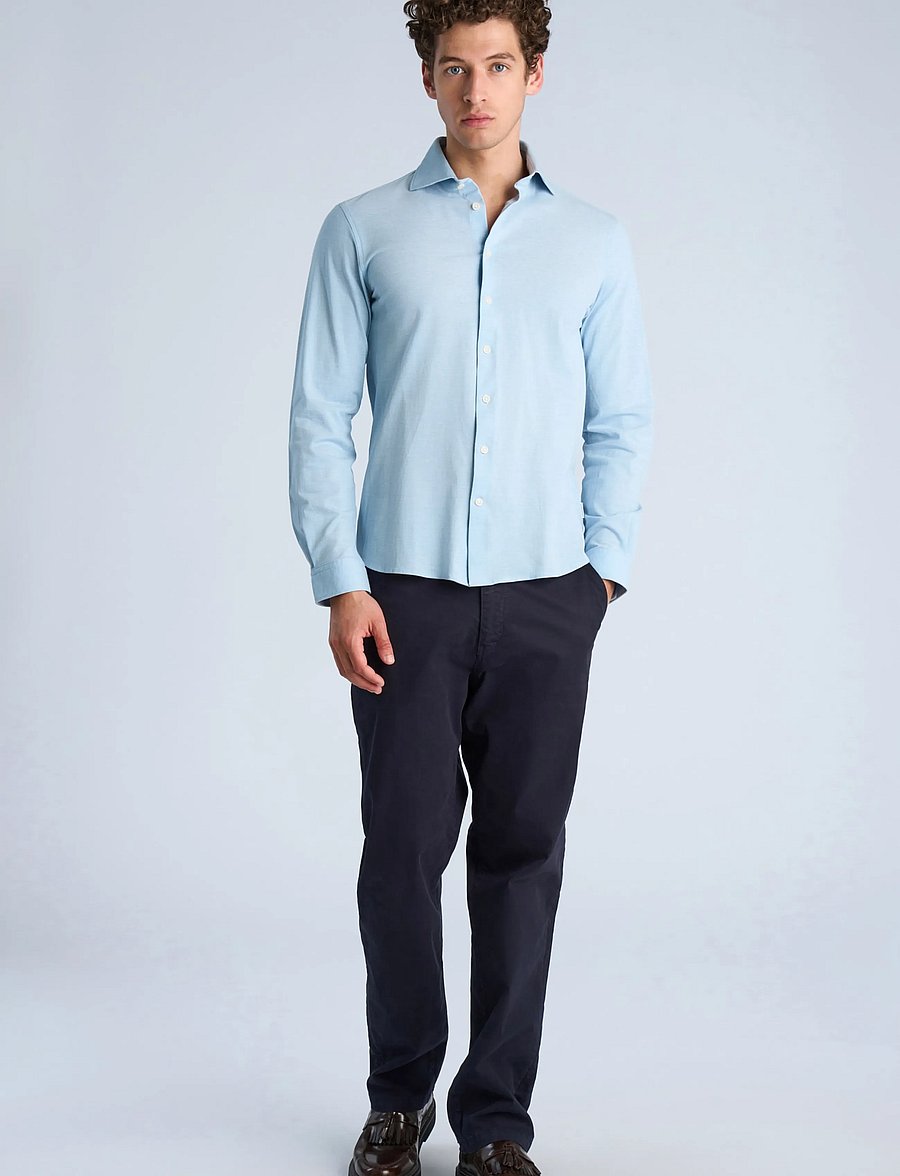 Lindbergh - Knitted dress shirt L/S - formelle hemden - lt blue - 0