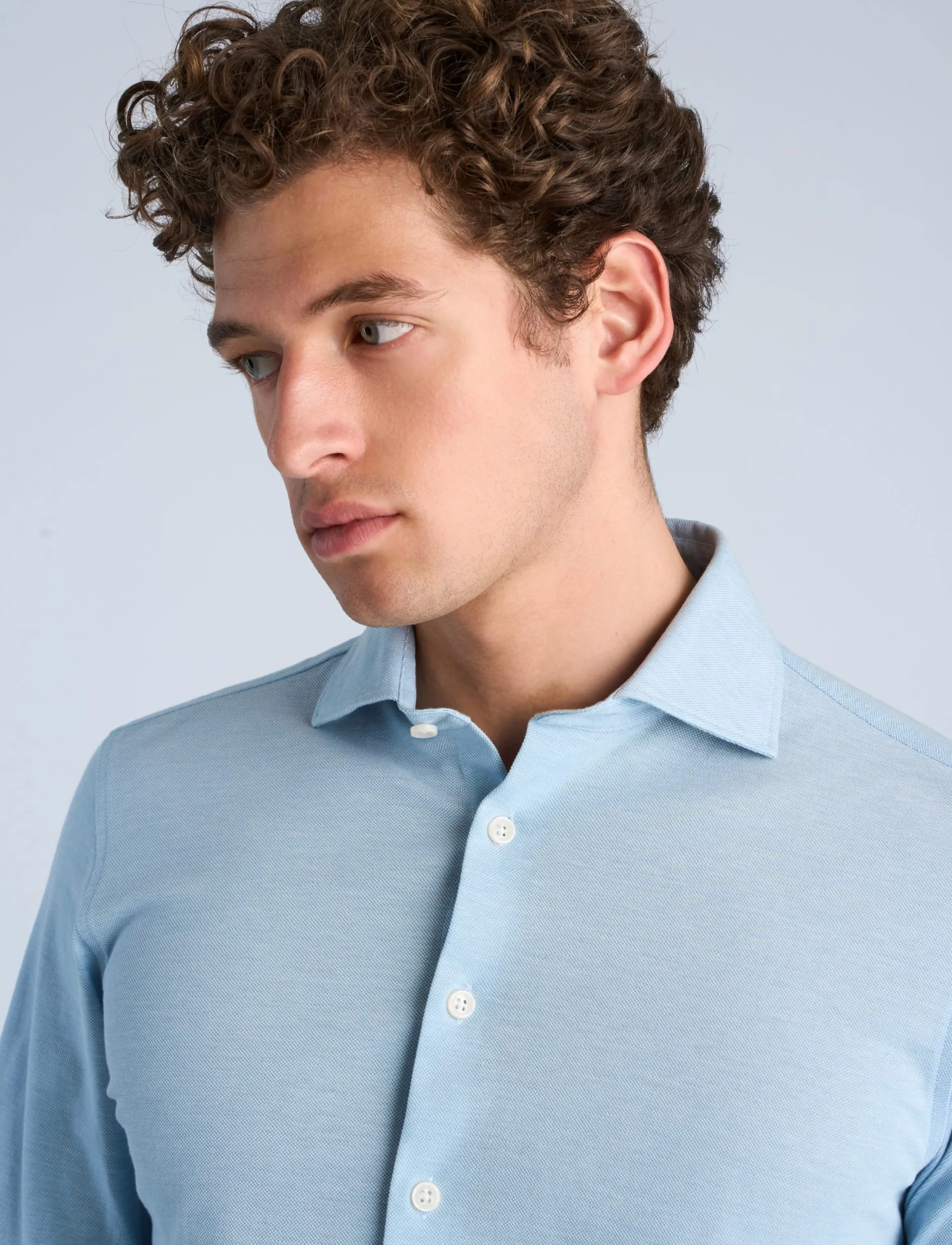 Lindbergh - Knitted dress shirt L/S - formelle hemden - lt blue - 5