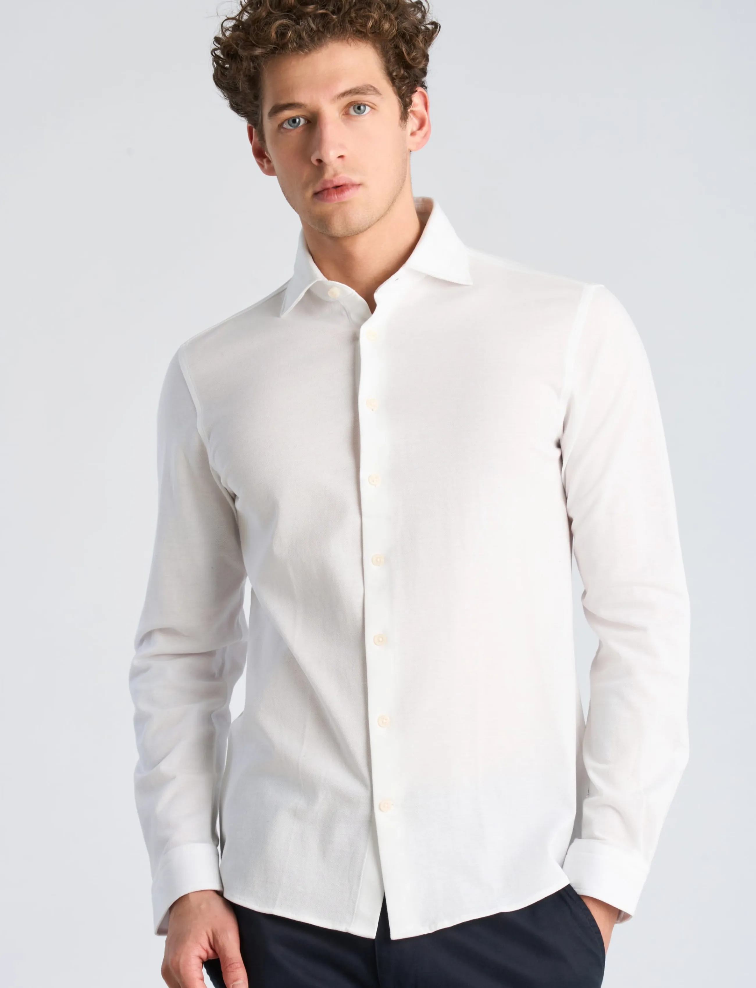 Lindbergh - Knitted dress shirt L/S - formelle hemden - white - 3