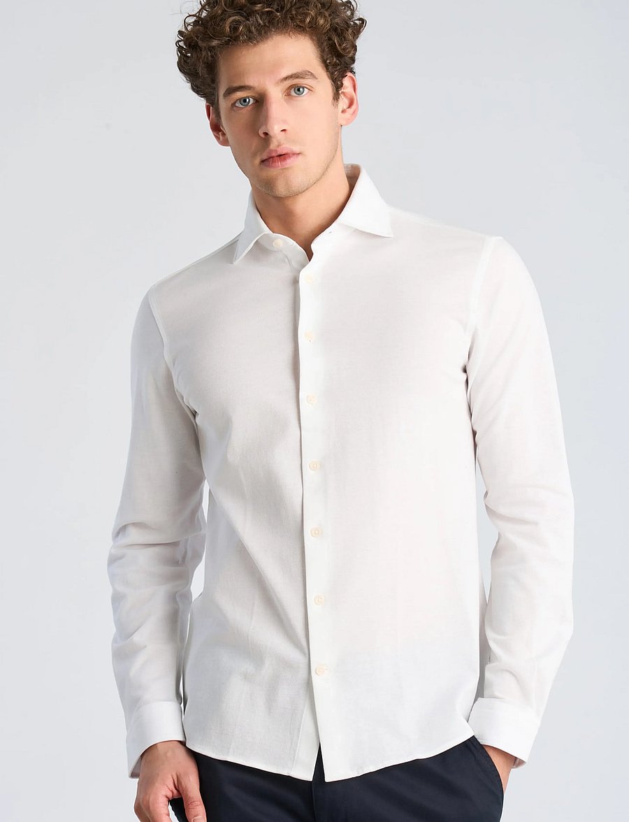 Lindbergh - Knitted dress shirt L/S - formelle hemden - white - 3