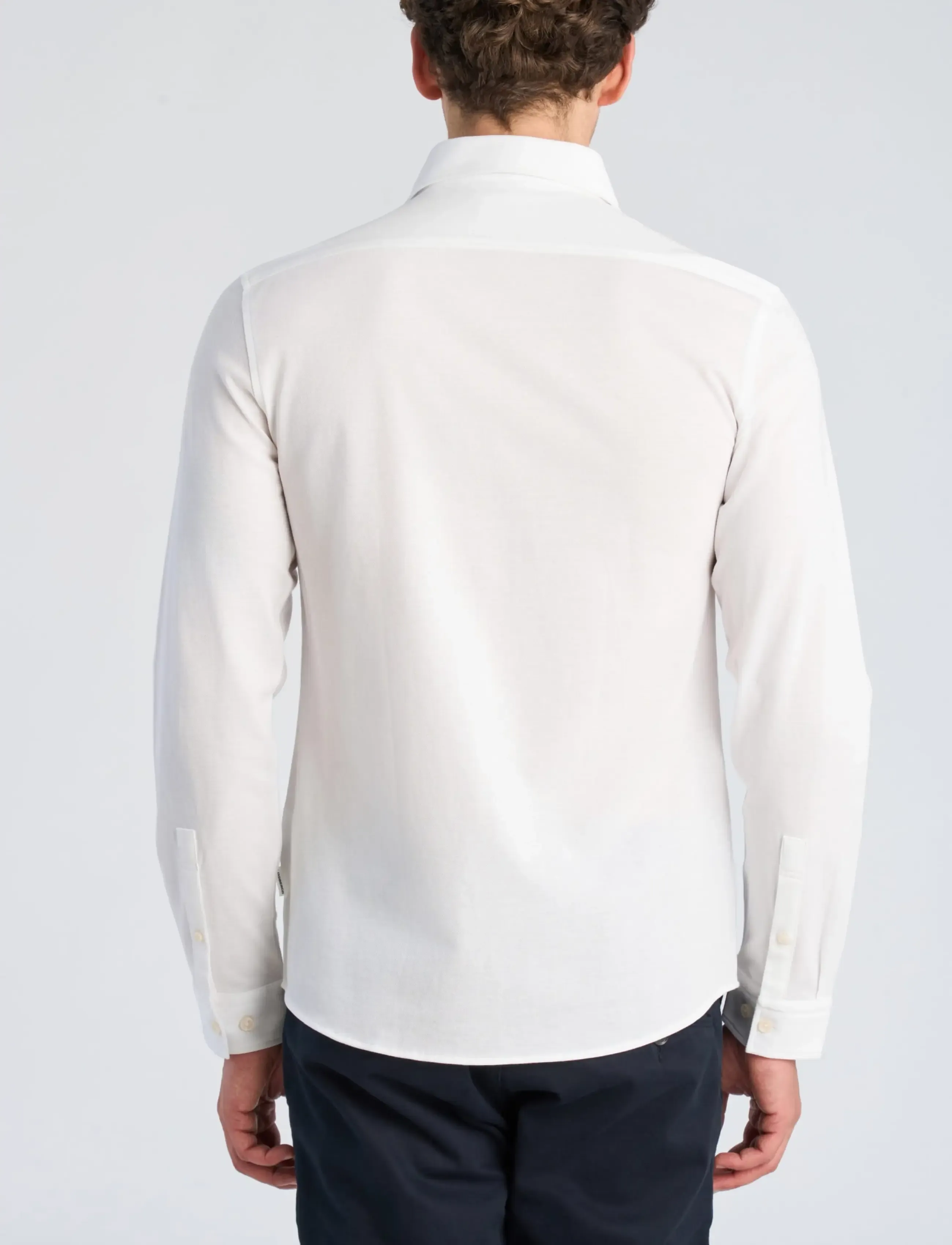 Lindbergh - Knitted dress shirt L/S - formelle hemden - white - 4