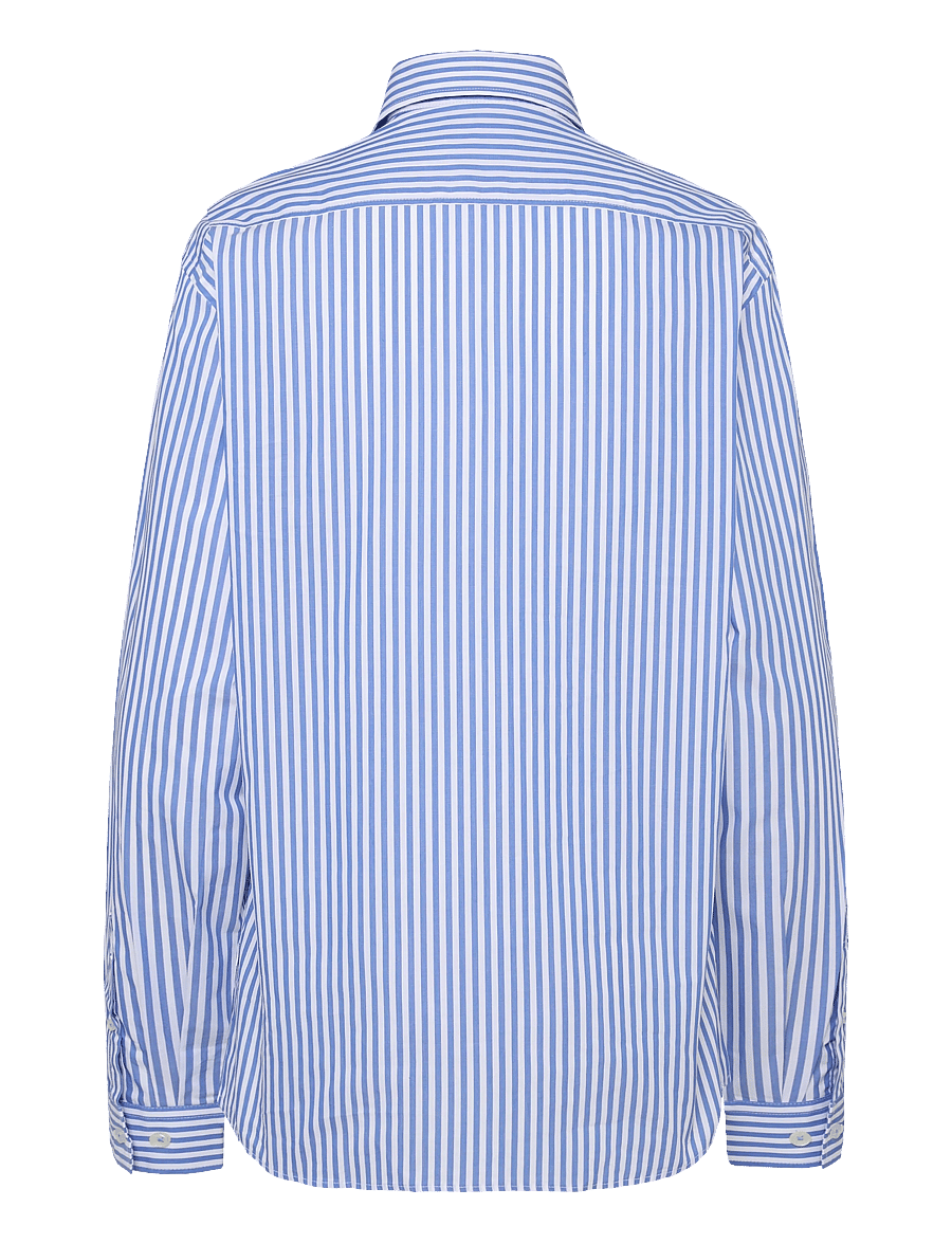 Lindbergh - Striped dress shirt L/S - stribede skjorter - blue - 1