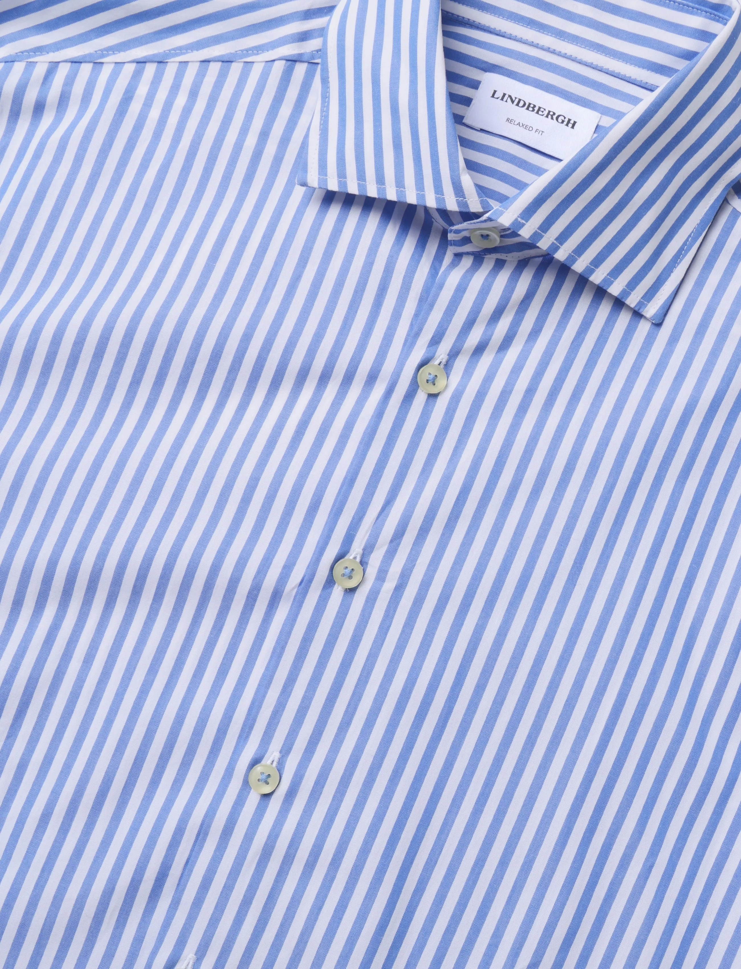 Lindbergh - Striped dress shirt L/S - stribede skjorter - blue - 2