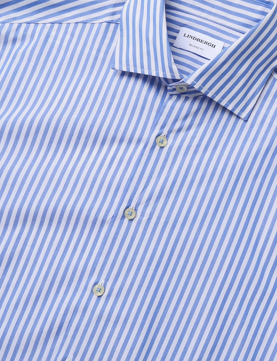 Lindbergh - Striped dress shirt L/S - stribede skjorter - blue - 2