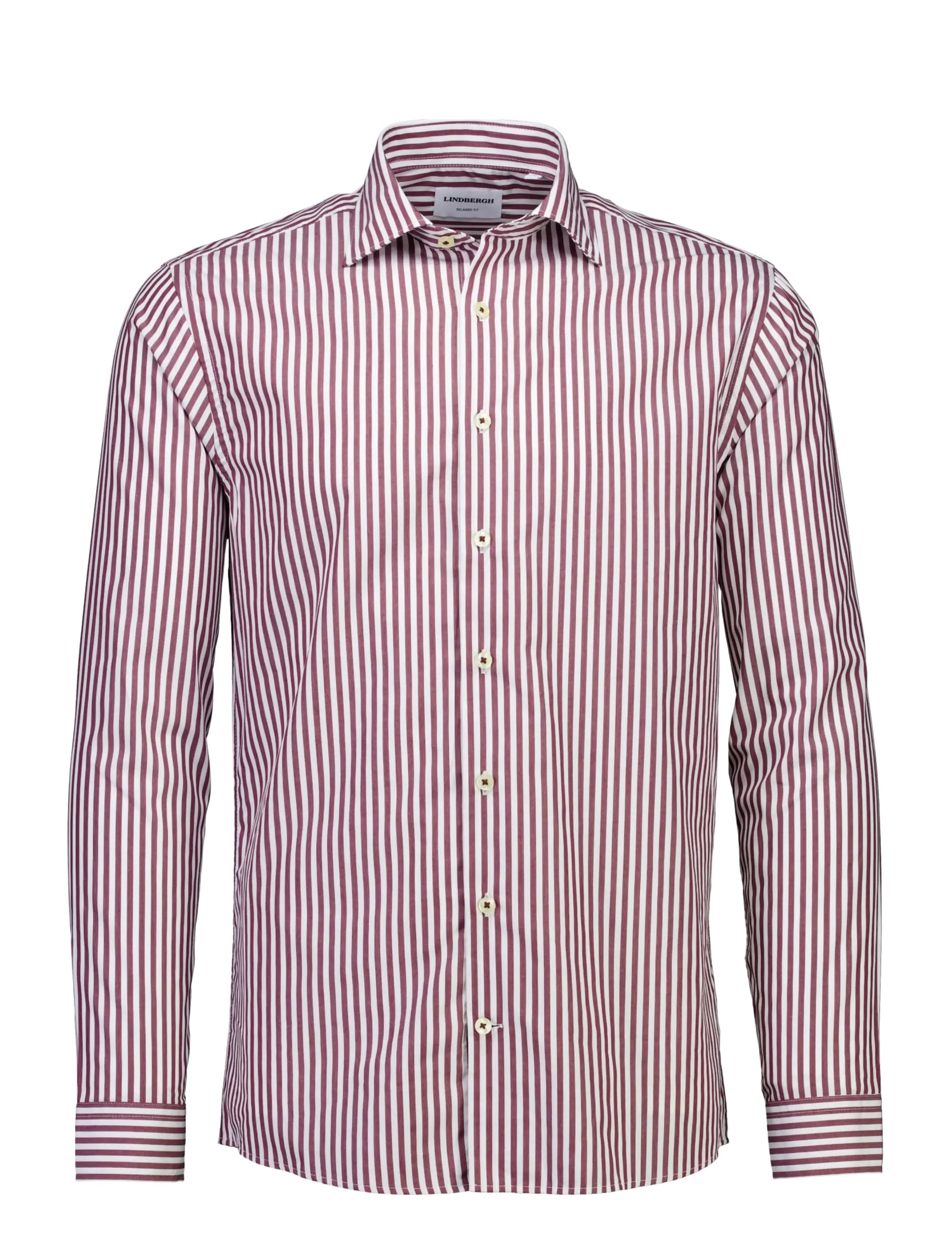 Lindbergh - Striped dress shirt L/S - burgundy - 1