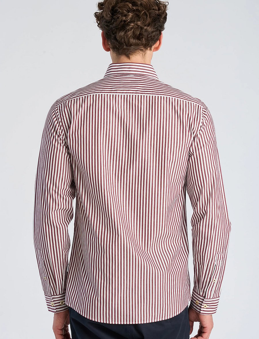 Lindbergh - Striped dress shirt L/S - gestreifte hemden - burgundy - 4