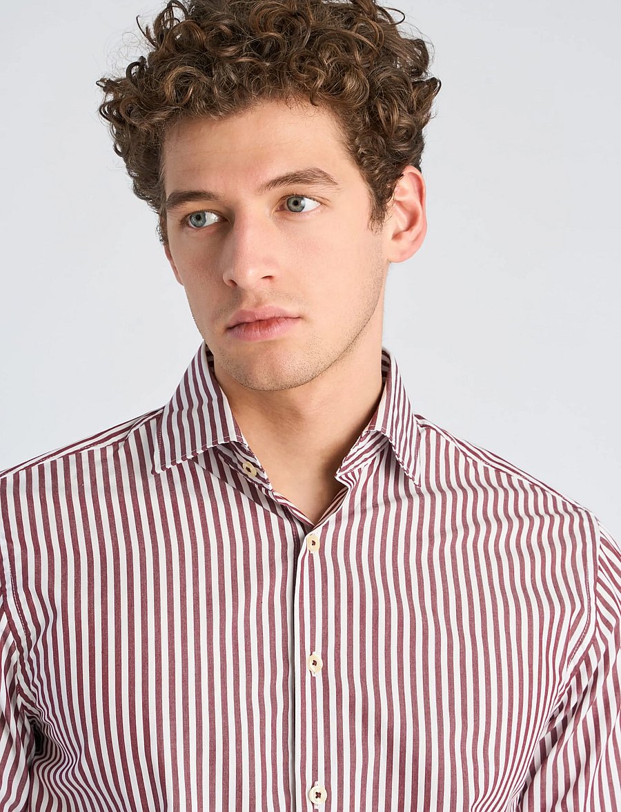 Lindbergh - Striped dress shirt L/S - gestreifte hemden - burgundy - 5