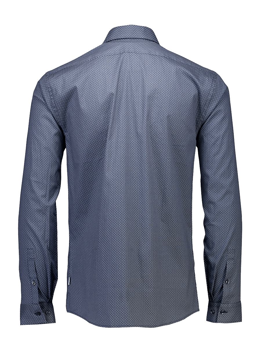Lindbergh - AOP stretch shirt L/S - gemusterte hemden - blue - 2