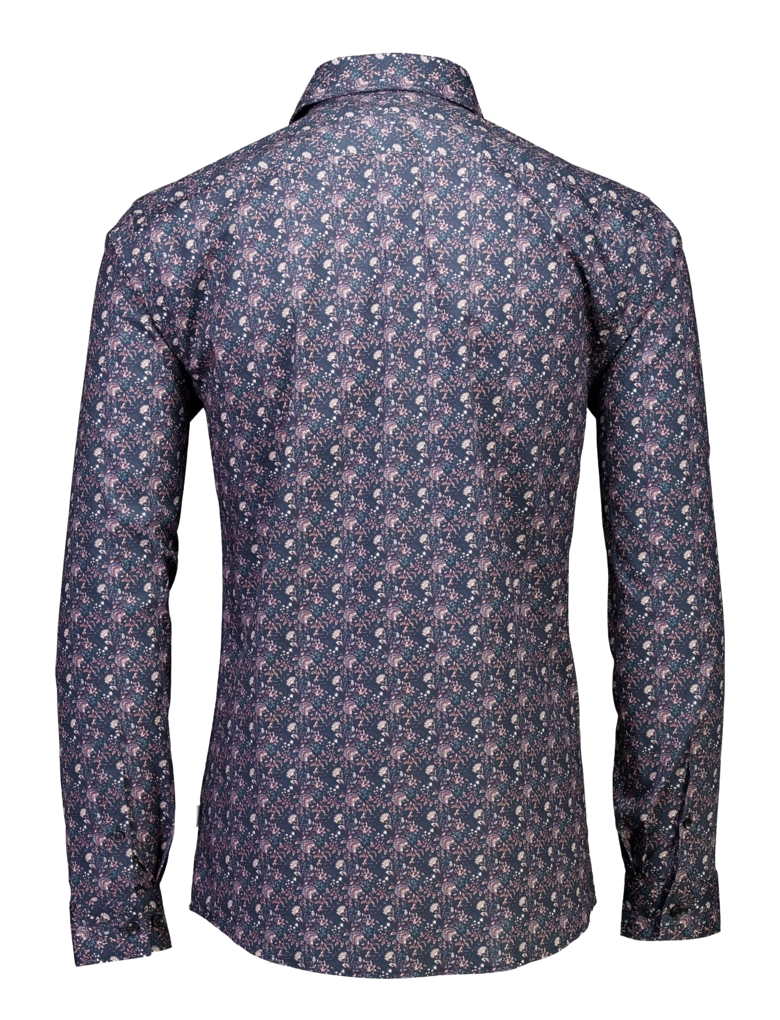 Lindbergh - AOP stretch shirt L/S - burgundy - 2