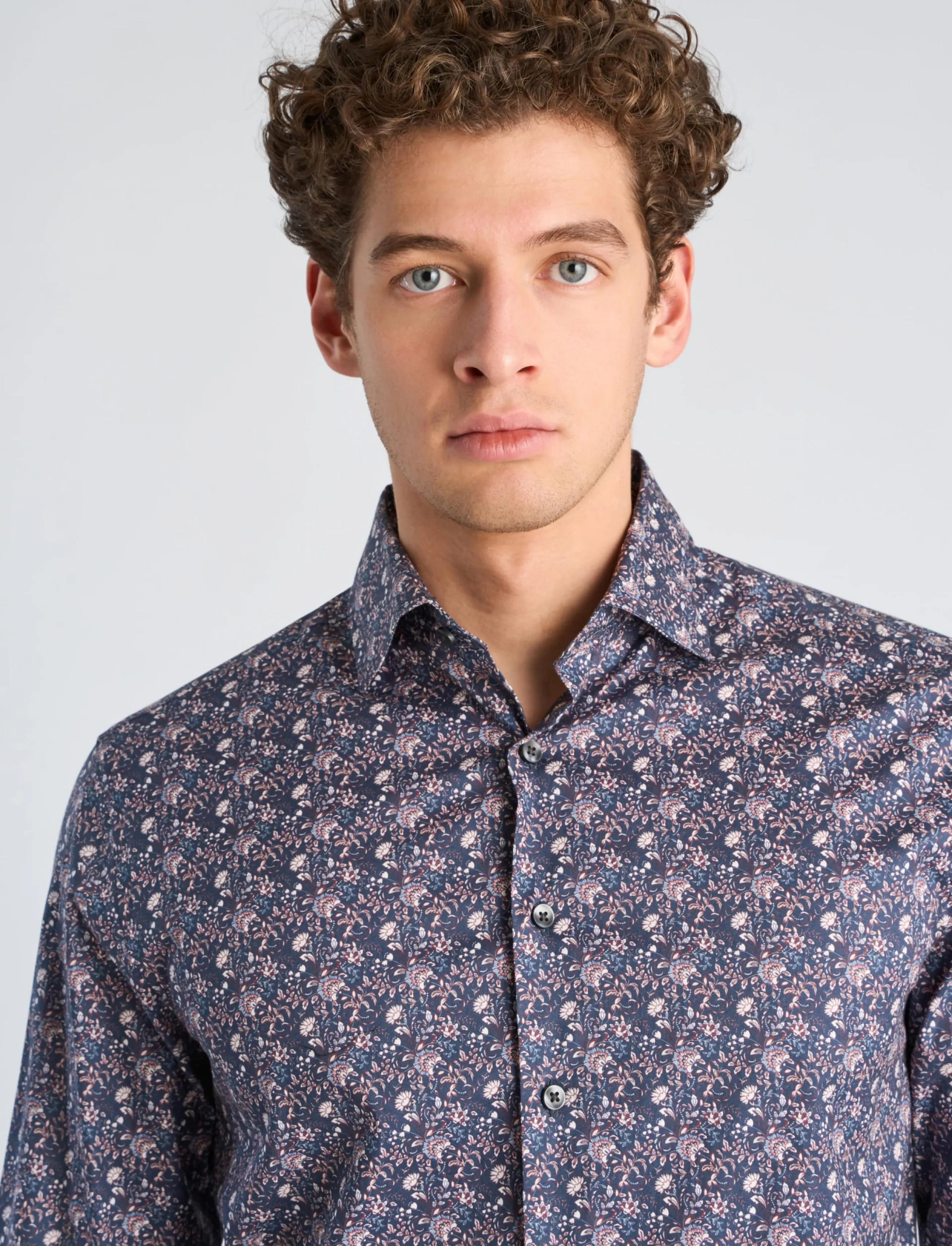 Lindbergh - AOP stretch shirt L/S - burgundy - 5