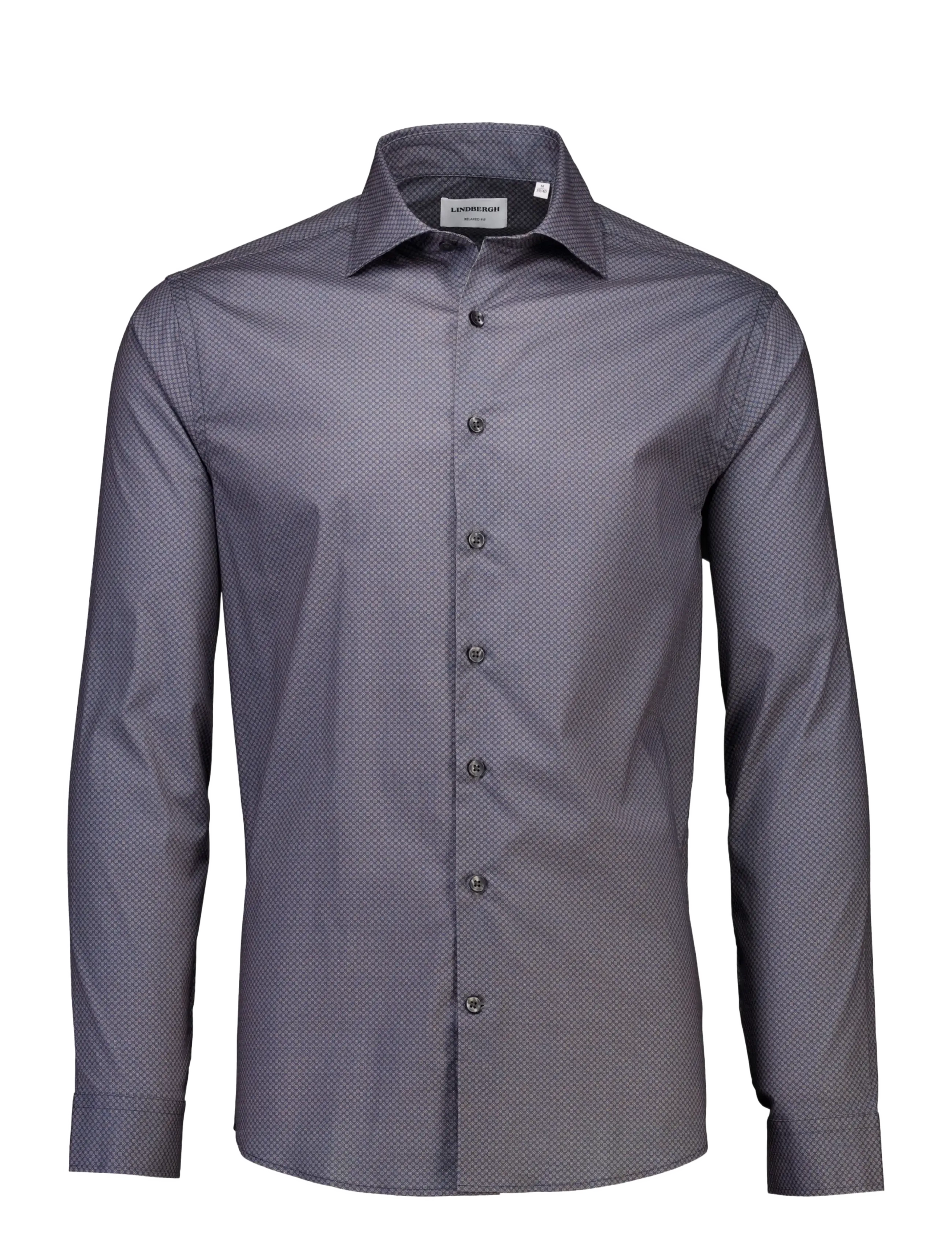 Lindbergh - AOP stretch shirt L/S - navy - 1