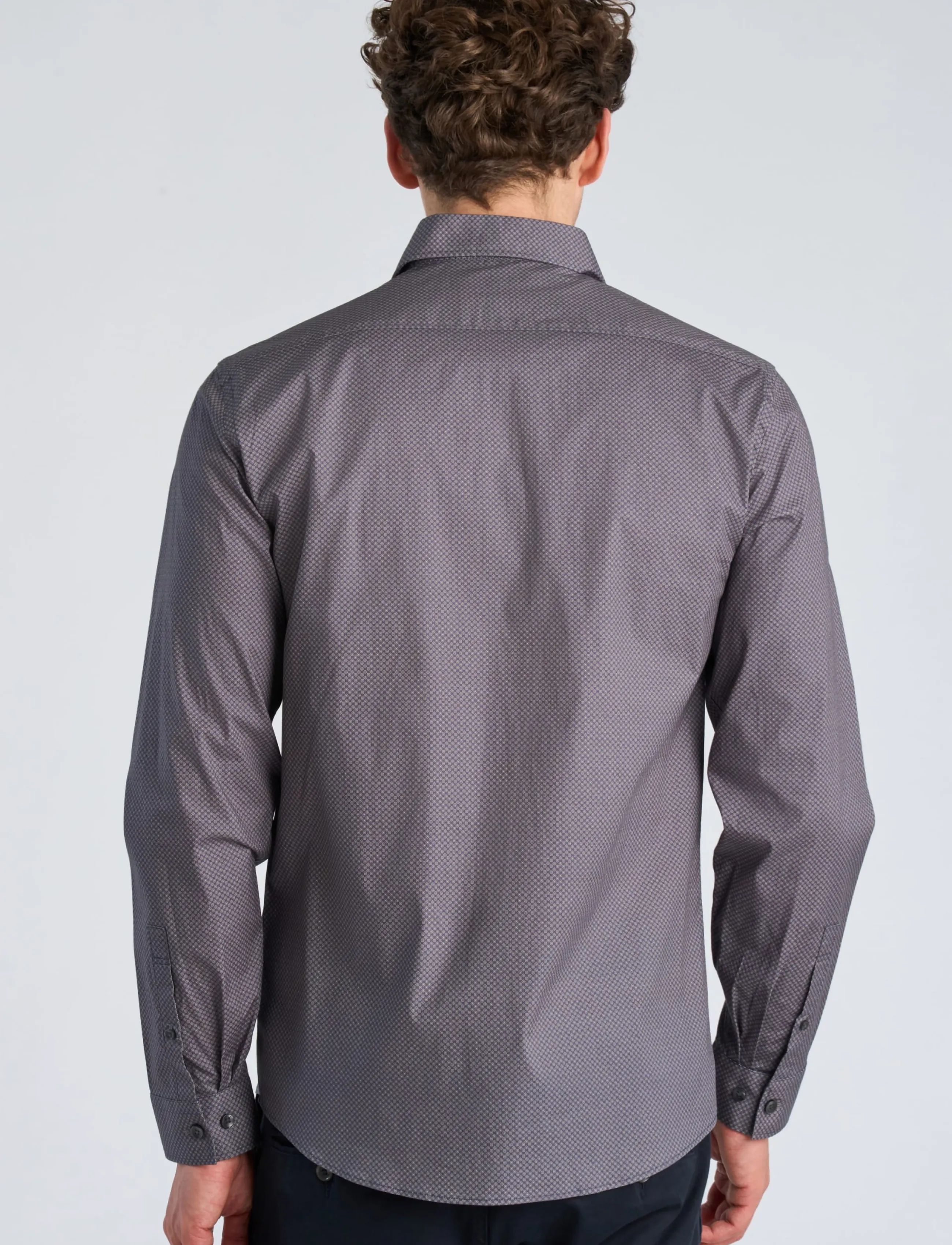 Lindbergh - AOP stretch shirt L/S - navy - 4