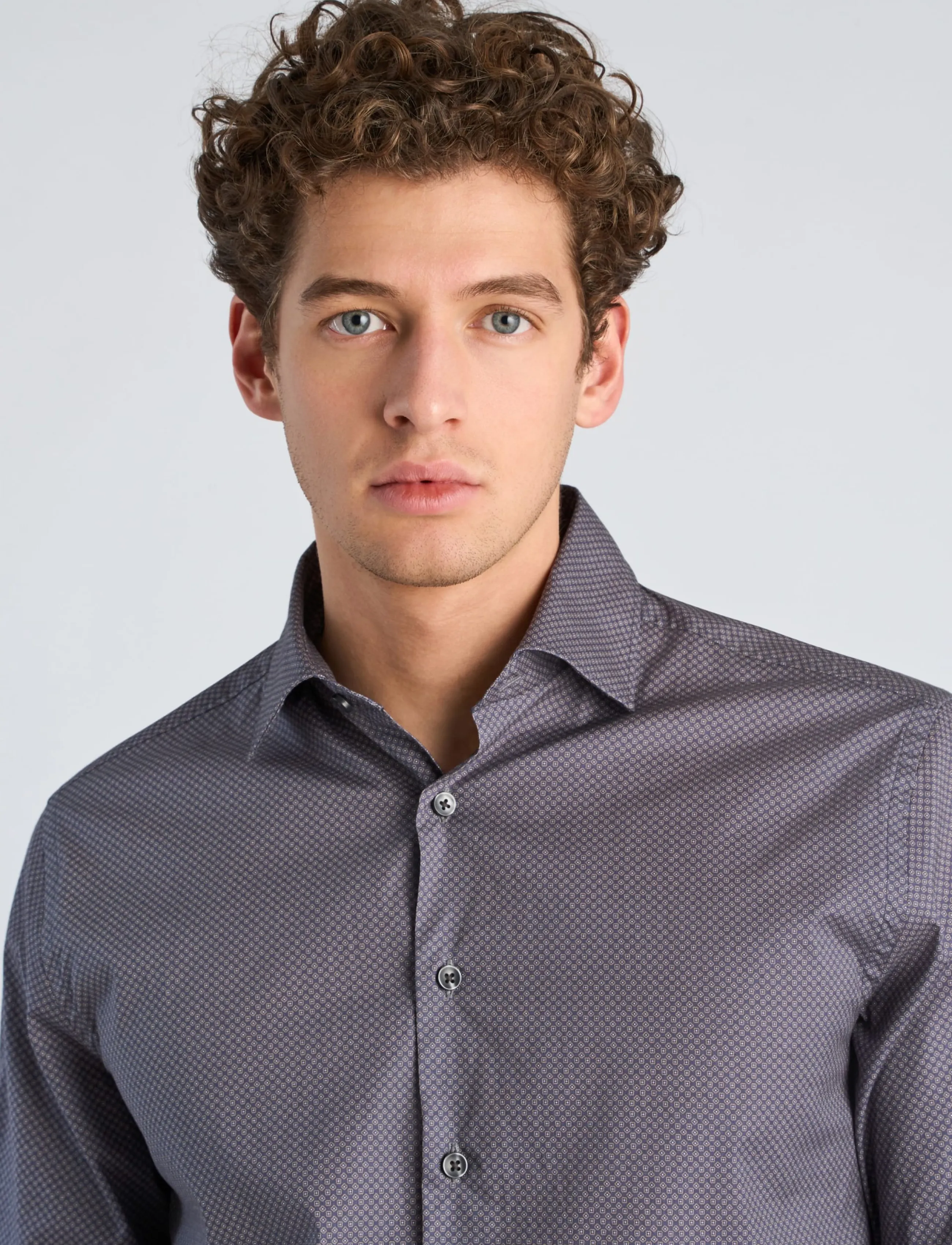 Lindbergh - AOP stretch shirt L/S - navy - 5