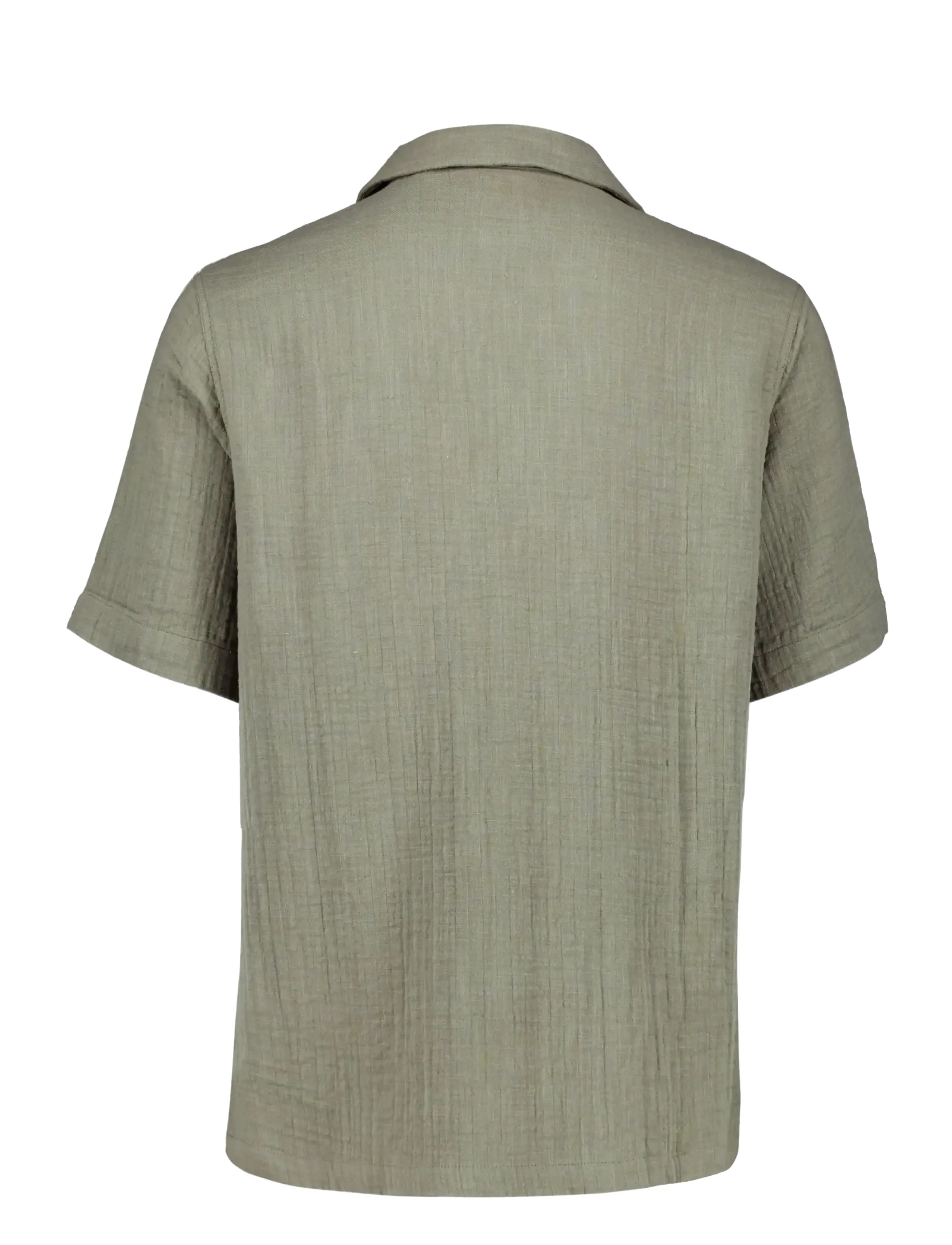 Lindbergh - Cotton muslin resort shirt S/S - kortærmede skjorter - dk khaki - 2