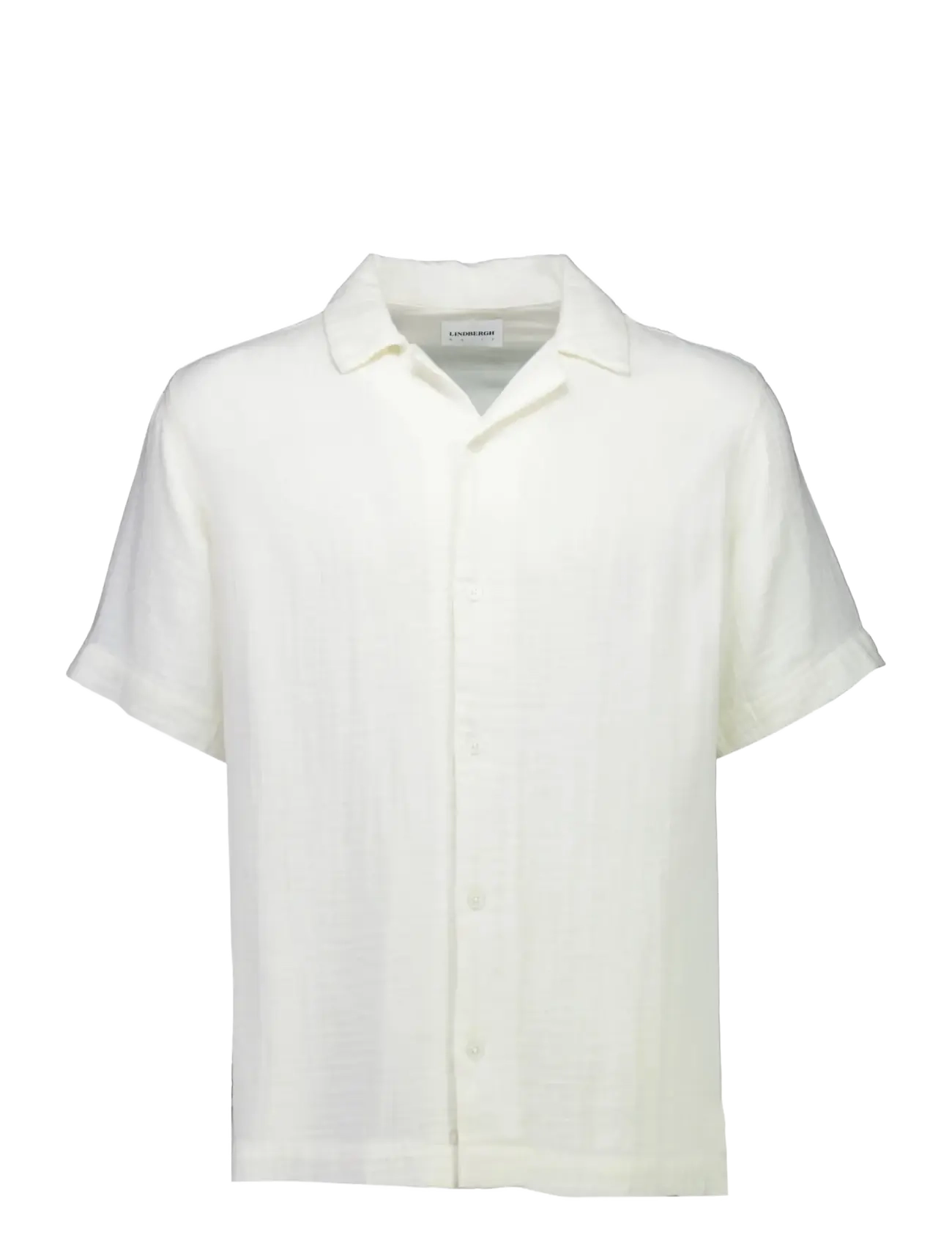 Lindbergh Cotton muslin resort shirt S/S - Casual skjorter - OFF WHITE / white