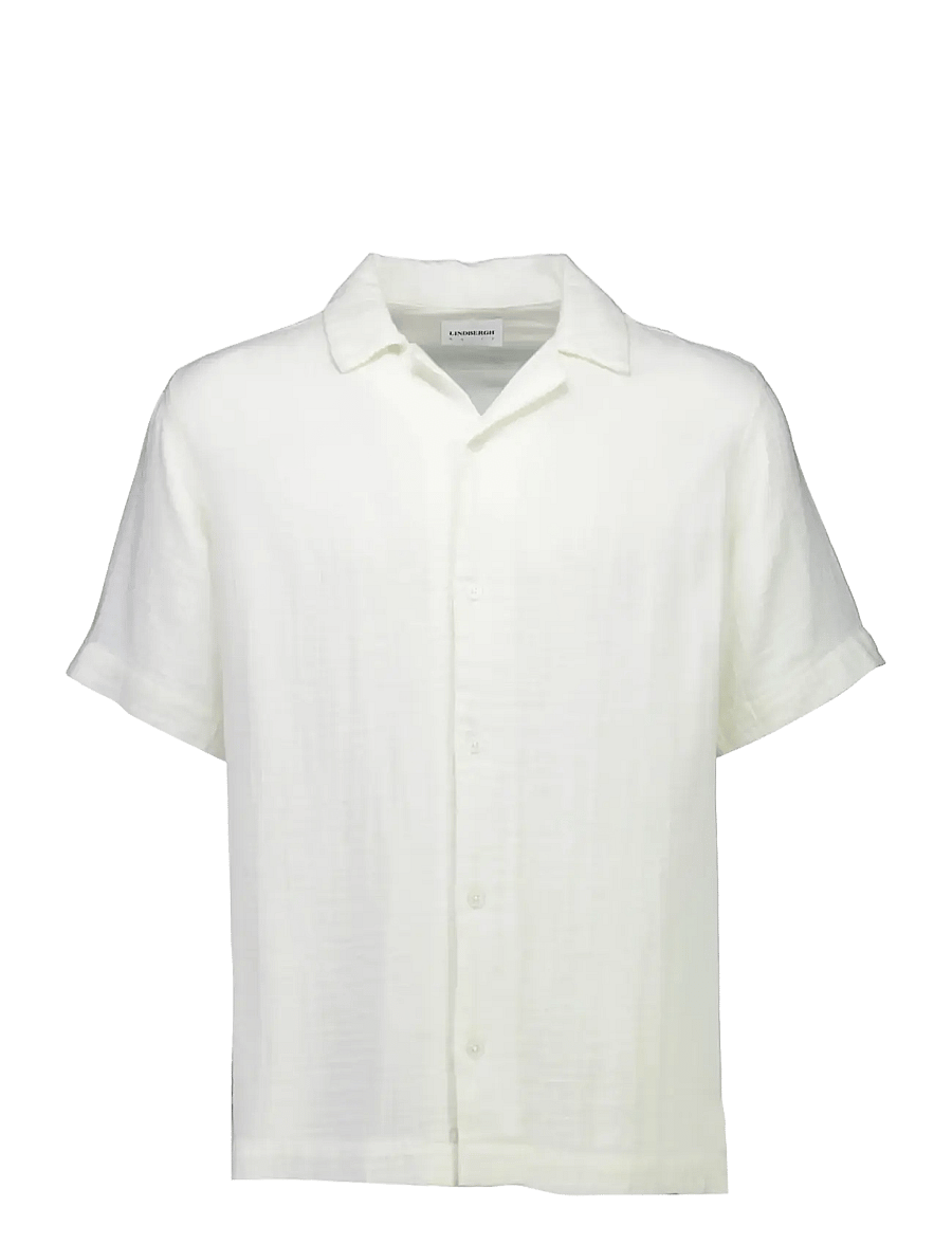 Lindbergh - Cotton muslin resort shirt S/S - krótki rękaw - off white - 1