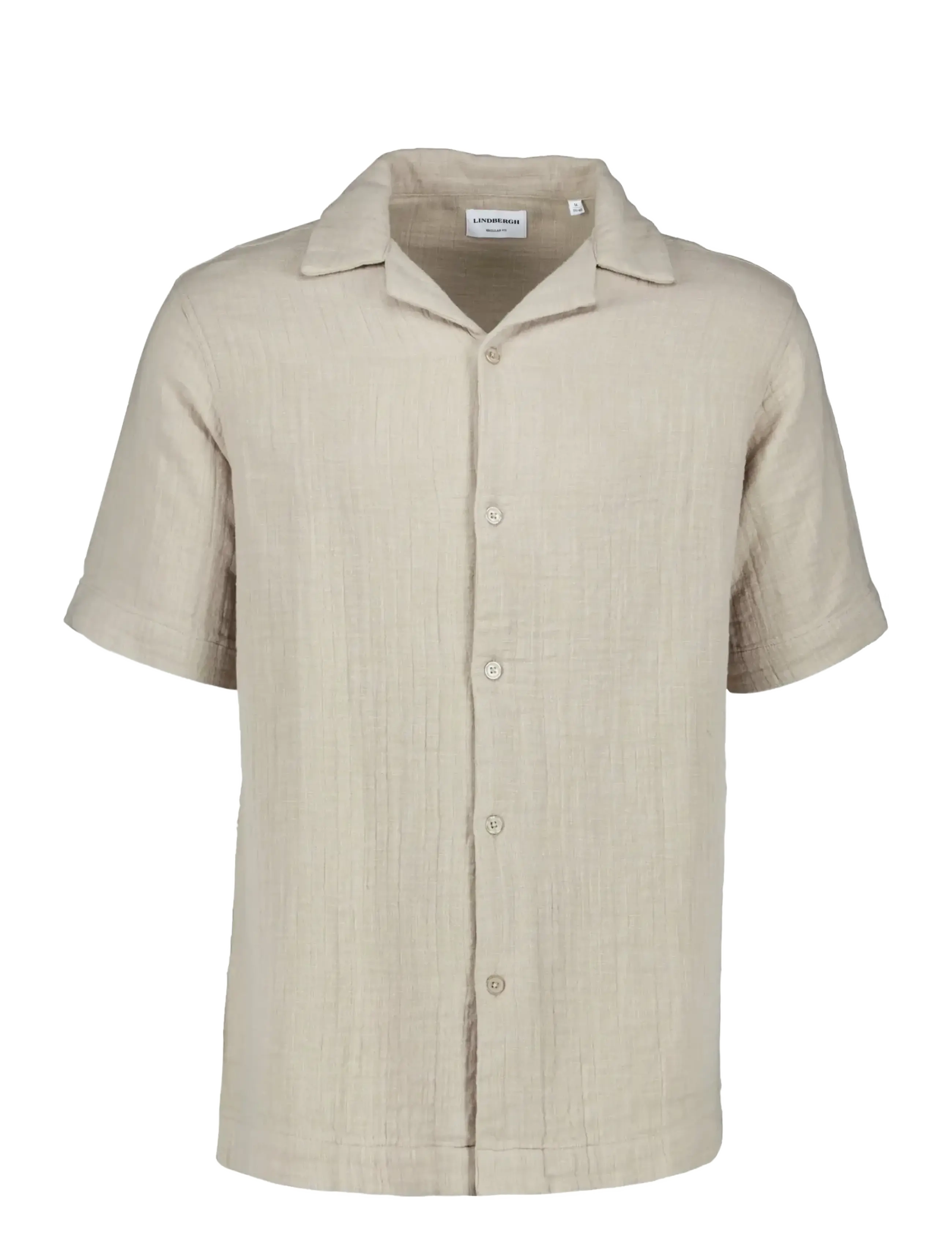 Lindbergh Cotton muslin resort shirt S/S - Skjortor - STONE / beige