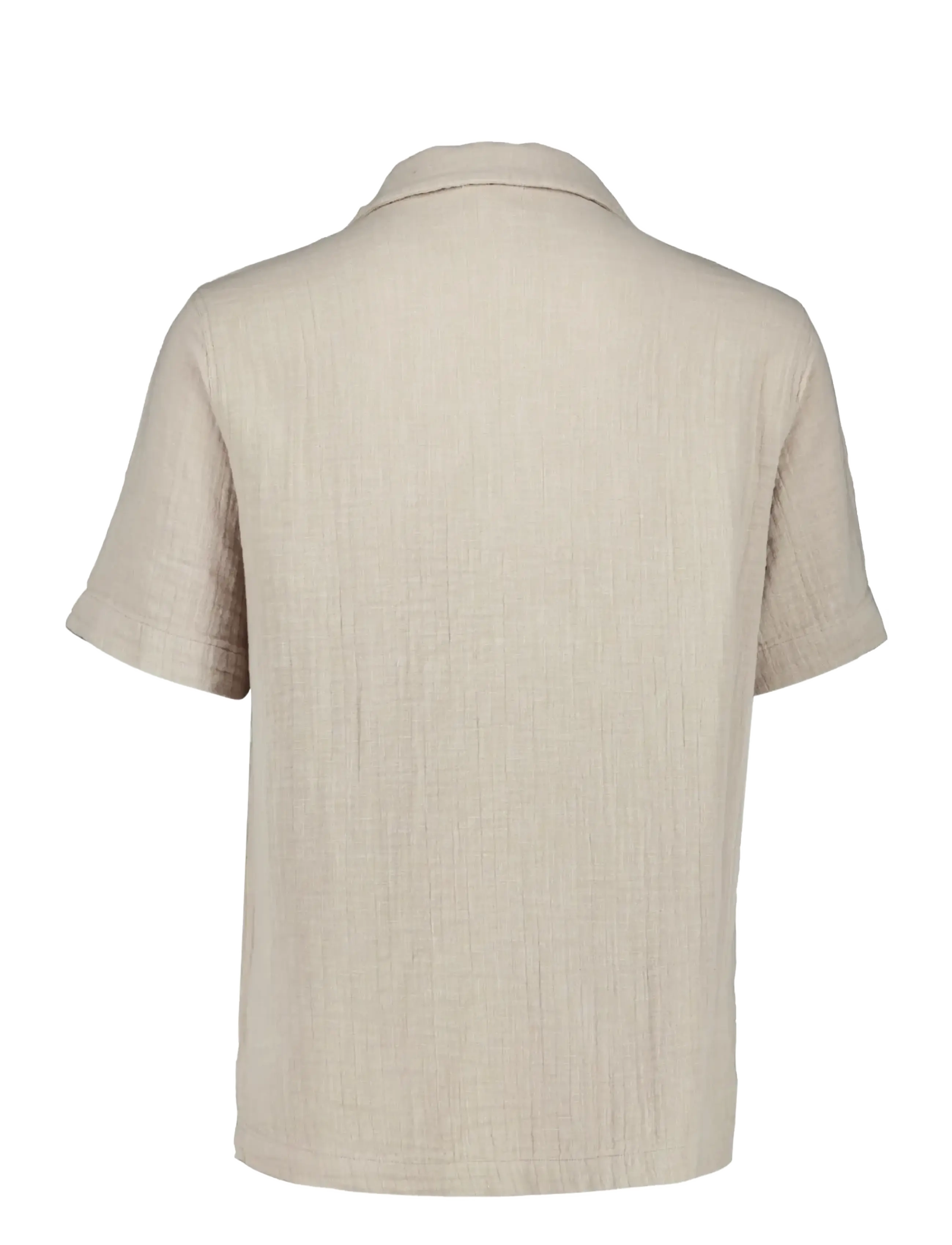 Lindbergh - Cotton muslin resort shirt S/S - kortærmede skjorter - stone - 2