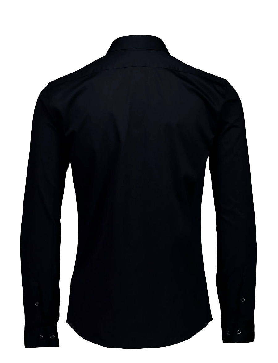 Lindbergh - Plain Sateen superflex L/S - ametlikud särgid - black - 2