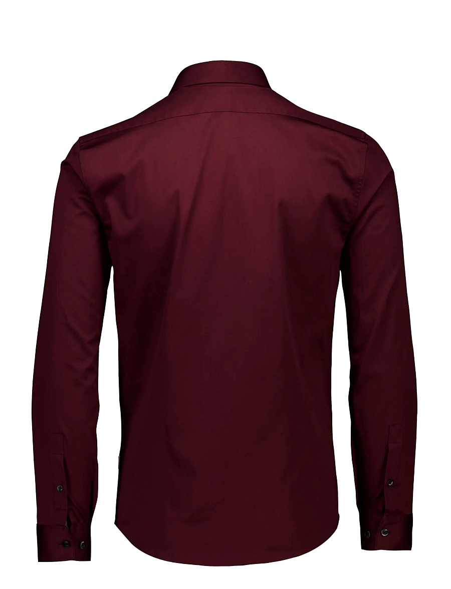 Lindbergh - Plain Sateen superflex L/S - formelle hemden - burgundy - 2