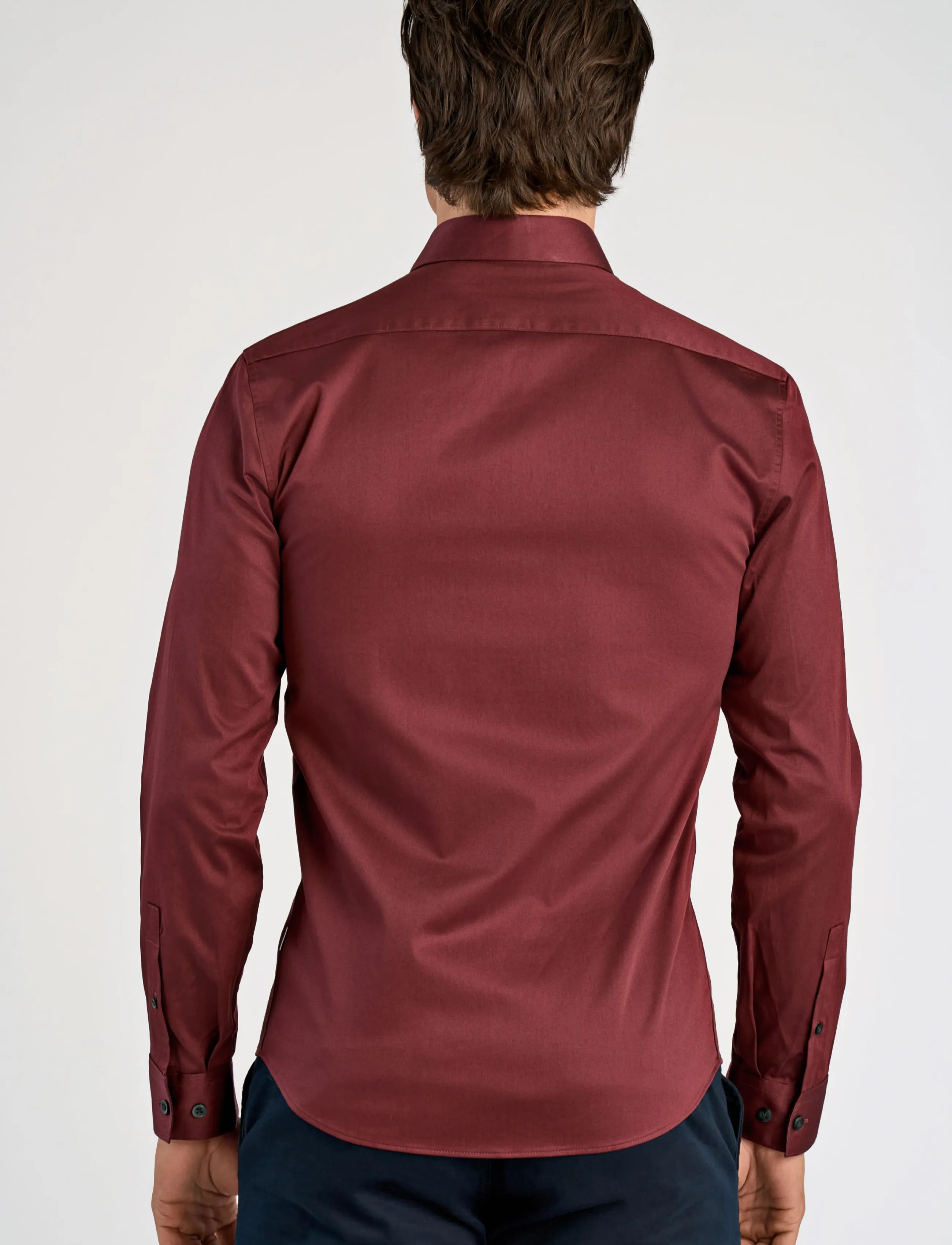 Lindbergh - Plain Sateen superflex L/S - formelle hemden - burgundy - 4