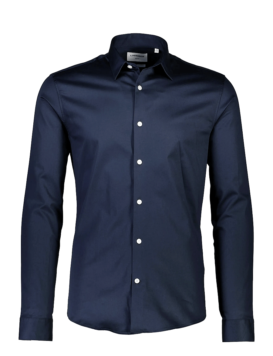 Lindbergh - Plain Sateen superflex L/S - formelle hemden - navy - 1