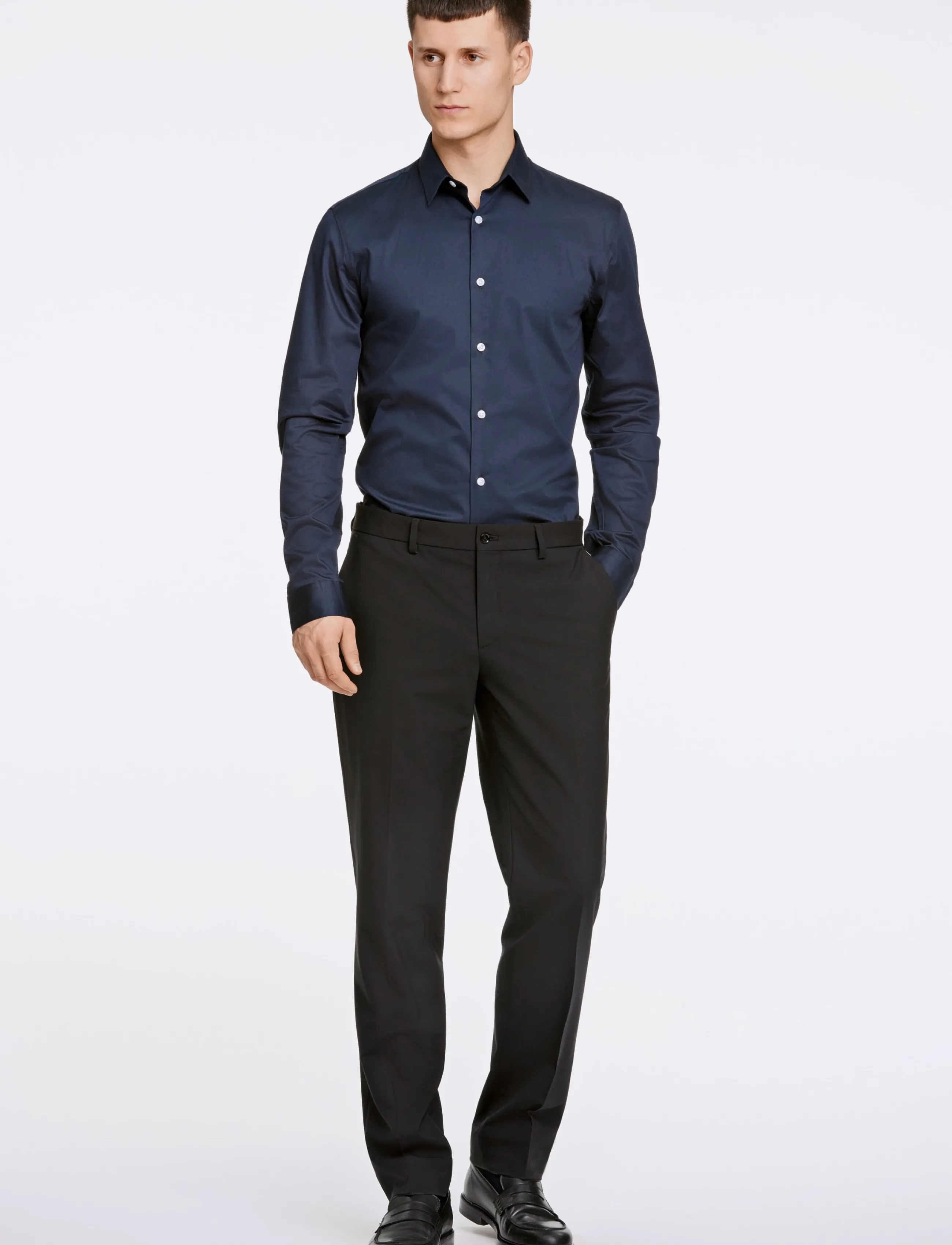 Lindbergh Plain Sateen superflex L/S - Kleidung - NAVY / navy