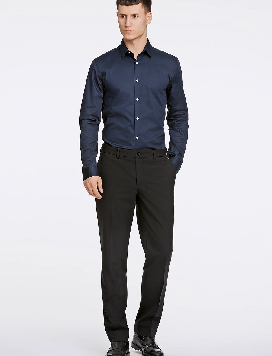 Lindbergh - Plain Sateen superflex L/S - formelle hemden - navy - 0