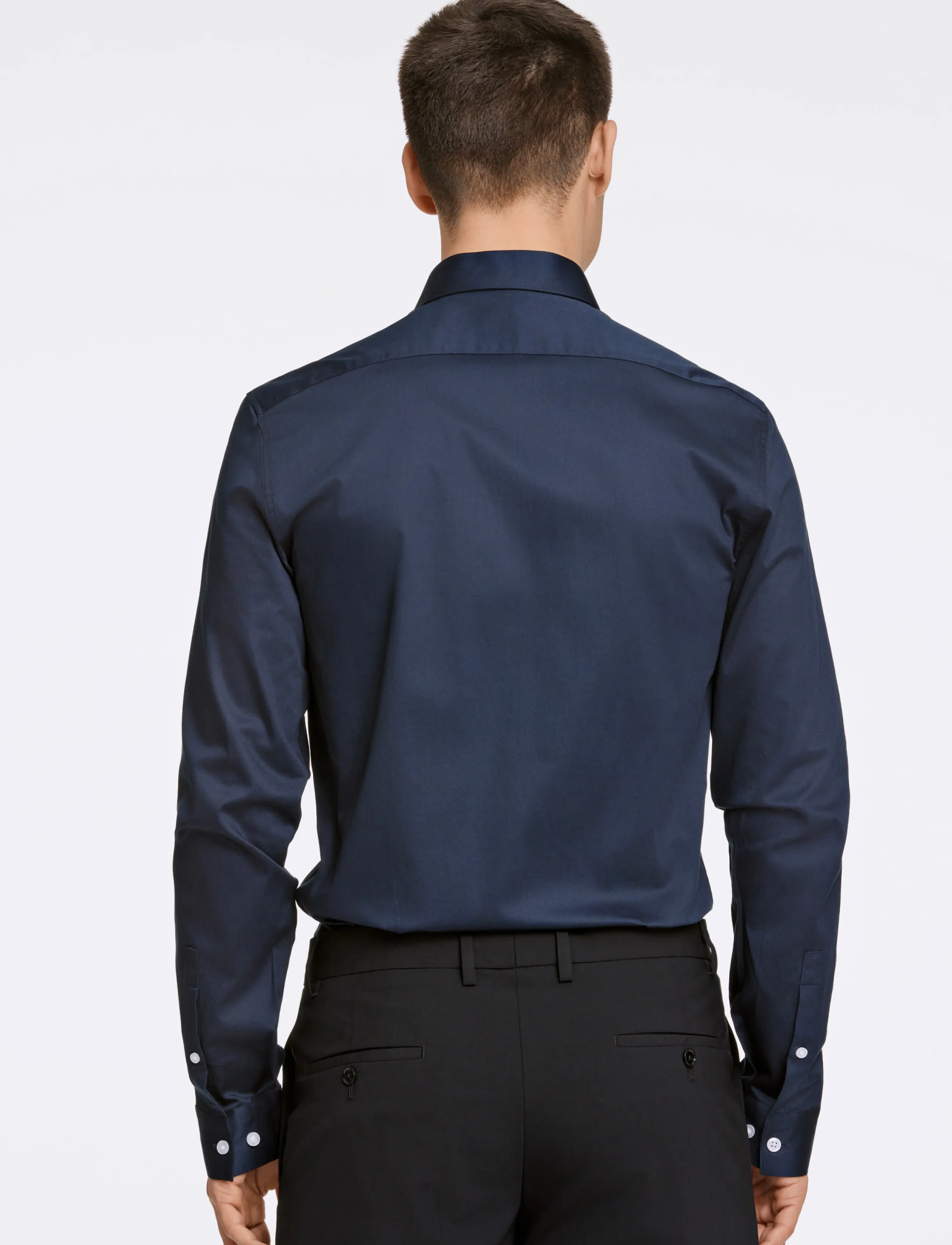 Lindbergh - Plain Sateen superflex L/S - formelle hemden - navy - 4
