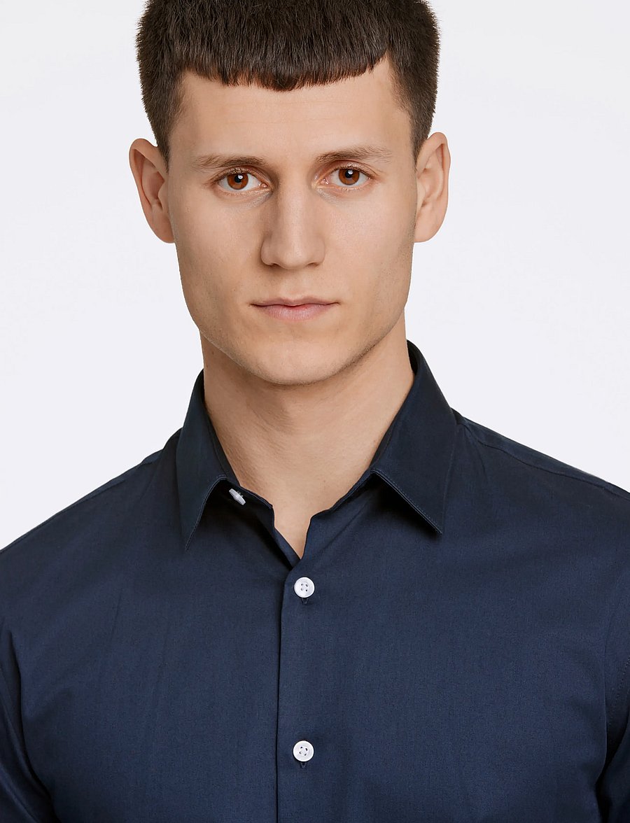 Lindbergh - Plain Sateen superflex L/S - formelle hemden - navy - 5