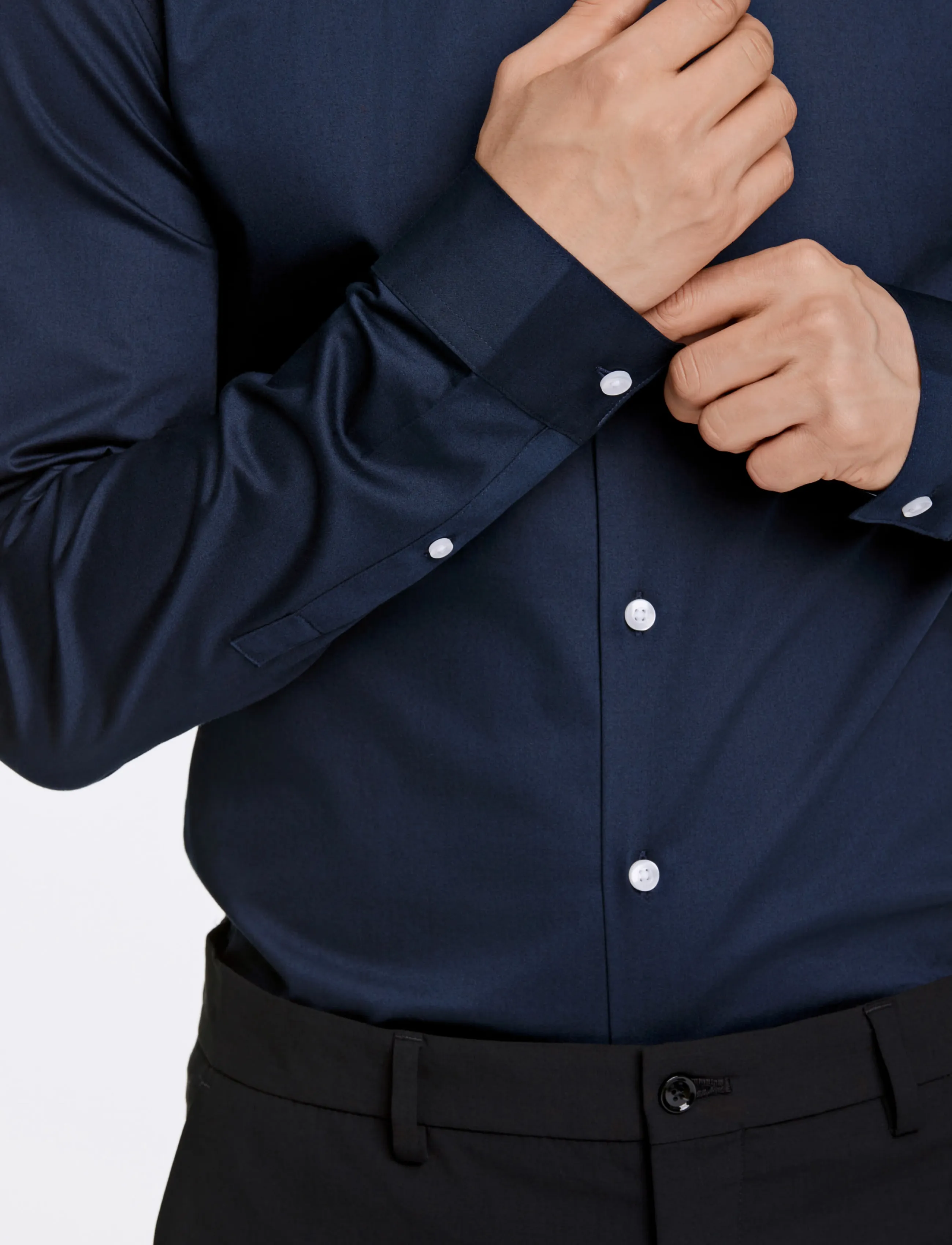 Lindbergh Plain Sateen Superflex L/S kostymskjortor herr – bild 5