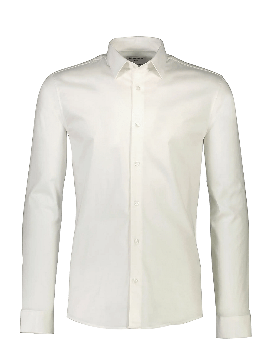Lindbergh - Plain Sateen superflex L/S - ametlikud särgid - white - 0