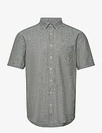 Cotton/linen shirt S/S - ARMY