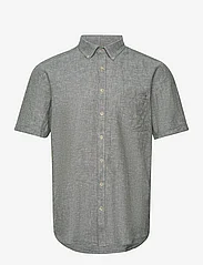 Lindbergh - Cotton/linen shirt S/S - linen shirts - army - 0