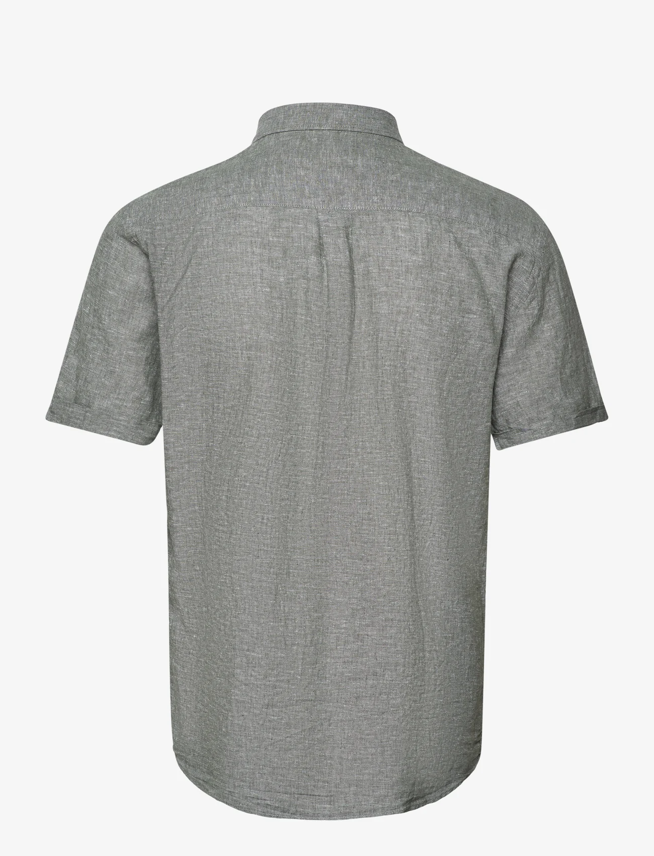 Lindbergh - Cotton/linen shirt S/S - linskjorter - army - 1