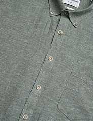 Lindbergh - Cotton/linen shirt S/S - linen shirts - army - 7