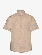 Cotton/linen shirt S/S - MID SAND