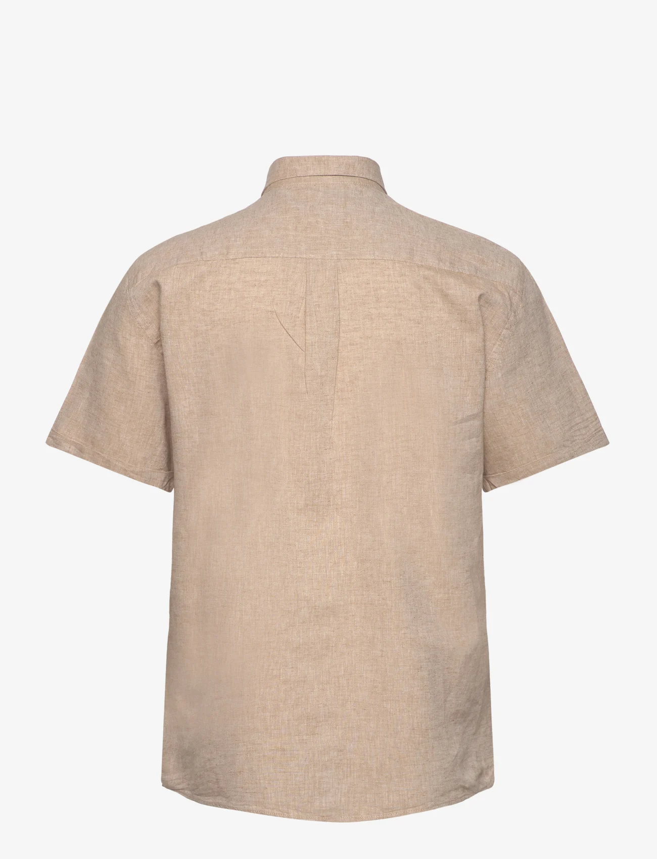 Lindbergh - Cotton/linen shirt S/S - linneskjortor - mid sand - 1