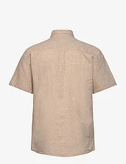 Lindbergh - Cotton/linen shirt S/S - hørskjorter - mid sand - 1