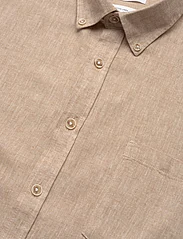 Lindbergh - Cotton/linen shirt S/S - hørskjorter - mid sand - 7