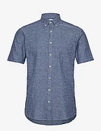 Cotton/linen shirt S/S - NAVY