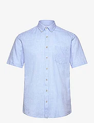 Lindbergh - Cotton/linen shirt S/S - pellavakauluspaidat - sky blue - 0