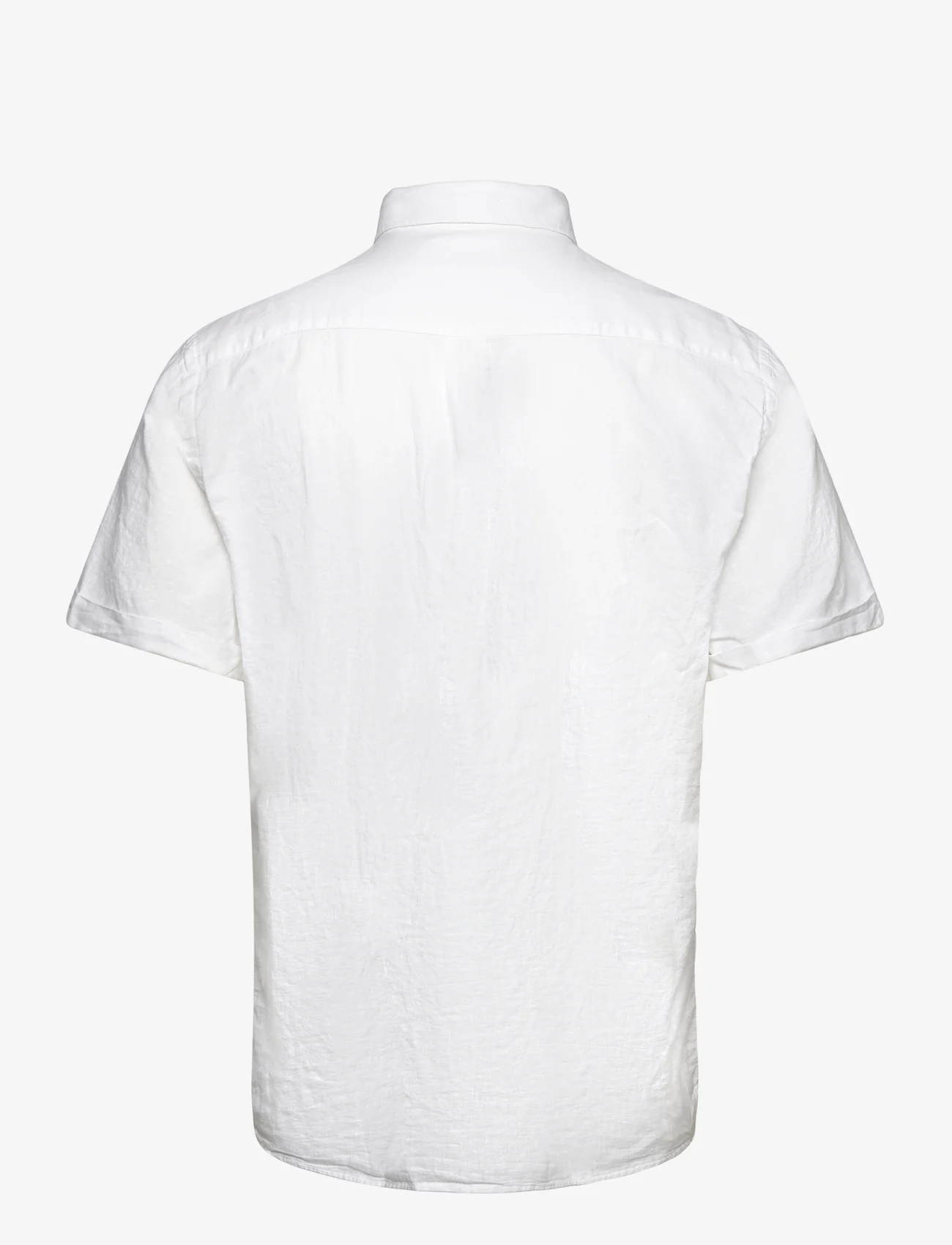 Lindbergh - Cotton/linen shirt S/S - pellavakauluspaidat - white - 1